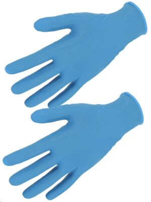 GANT NITRILE BLEU. CONTACT ALIMENTAIRE